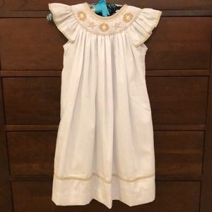 Girls White Bishop Dress
